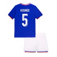Fotbalové Dres Francie Jules Kounde #5 Dětské Domácí ME 2024 Krátký Rukáv (+ trenýrky)